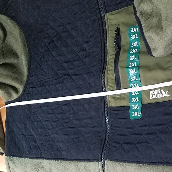 Eddie Bauer Men’s Mixed Media Fleece Jacket Size 3XL–Black/Gray Warm Outdoor NEW - Picture 8 of 15